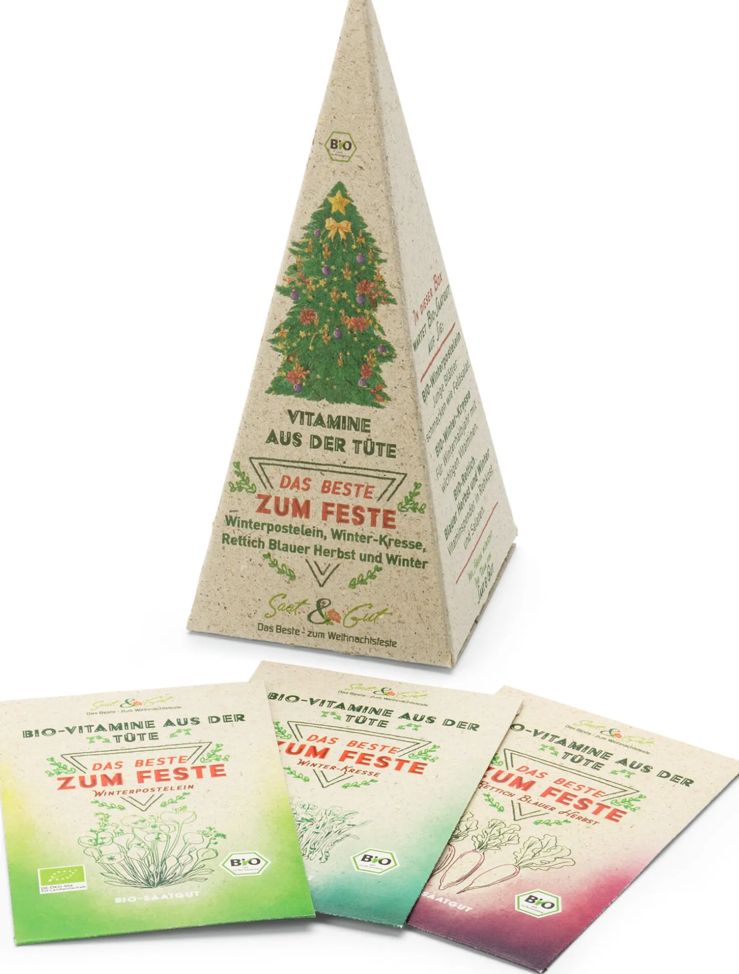 Weihnachtliche Saatguttüte Bio-Wintergemüse